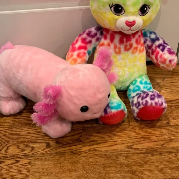 Build a Bear Bears Axolotl Turquoise, Rainbow, and Pink Stuffed Animal Set - Picture 5 of 7